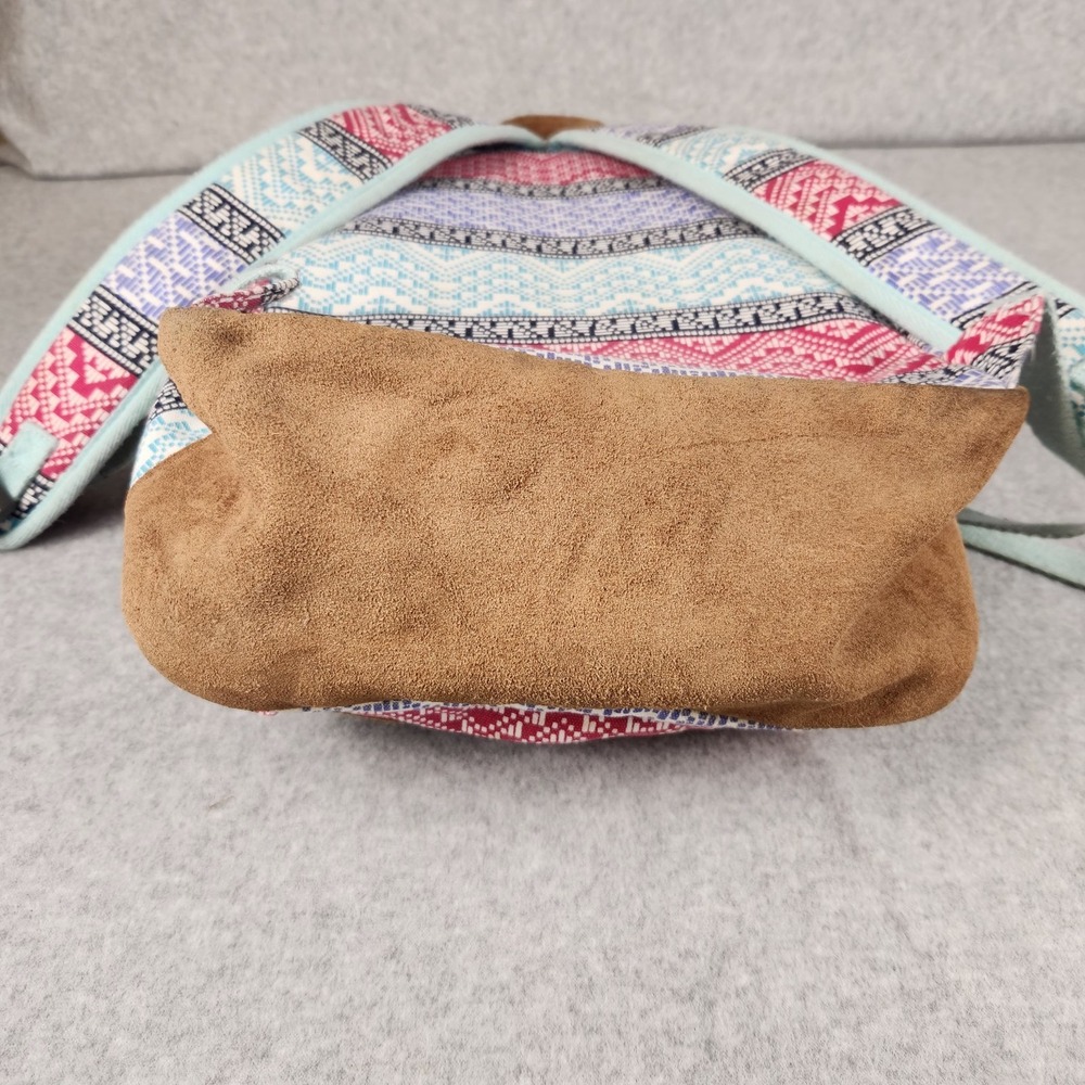 Lands End Backpack Boho Drawstring Aztec Print Southwest Waterproof Rucksack - Picture 3 of 12